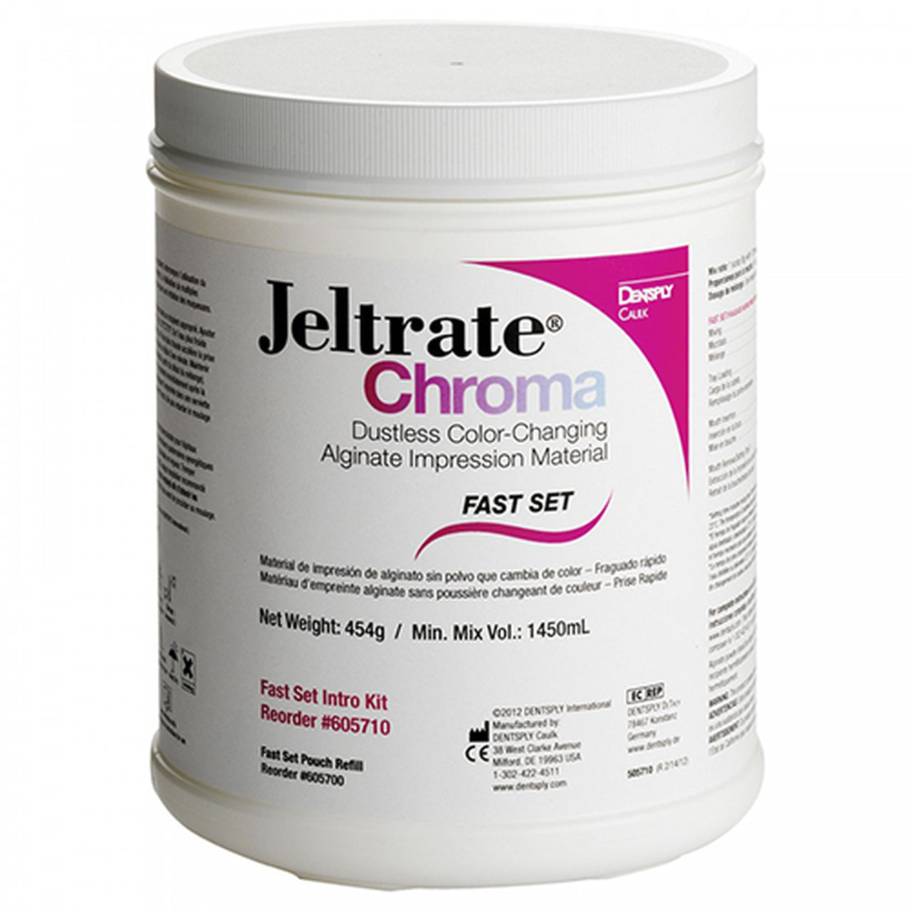 Dentsply Sirona 605710 Jeltrate Chroma Dustless Alginate Intro Kit FS 1lb Exp. Jan 2023 Dentsply Sirona 605710 Jeltrate Chroma Dustless Alginate Intro Kit FS 1lb Exp. Jan 2023